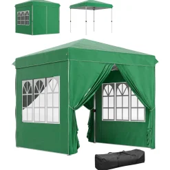 Carpa Rito Outsunny plegable + 4 paredes laterales gris 325x290 cm