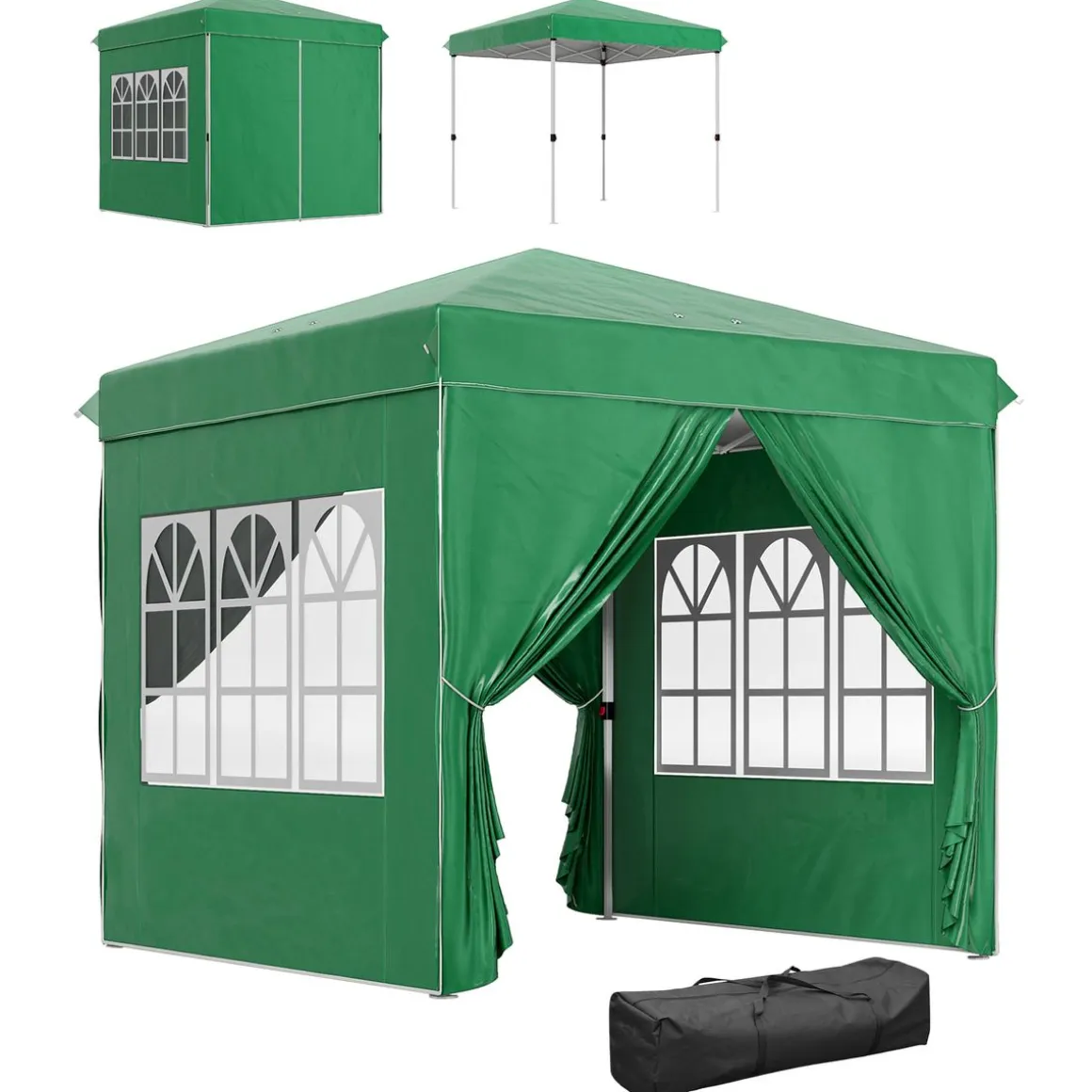 Carpa Rito Outsunny plegable + 4 paredes laterales gris 325x290 cm