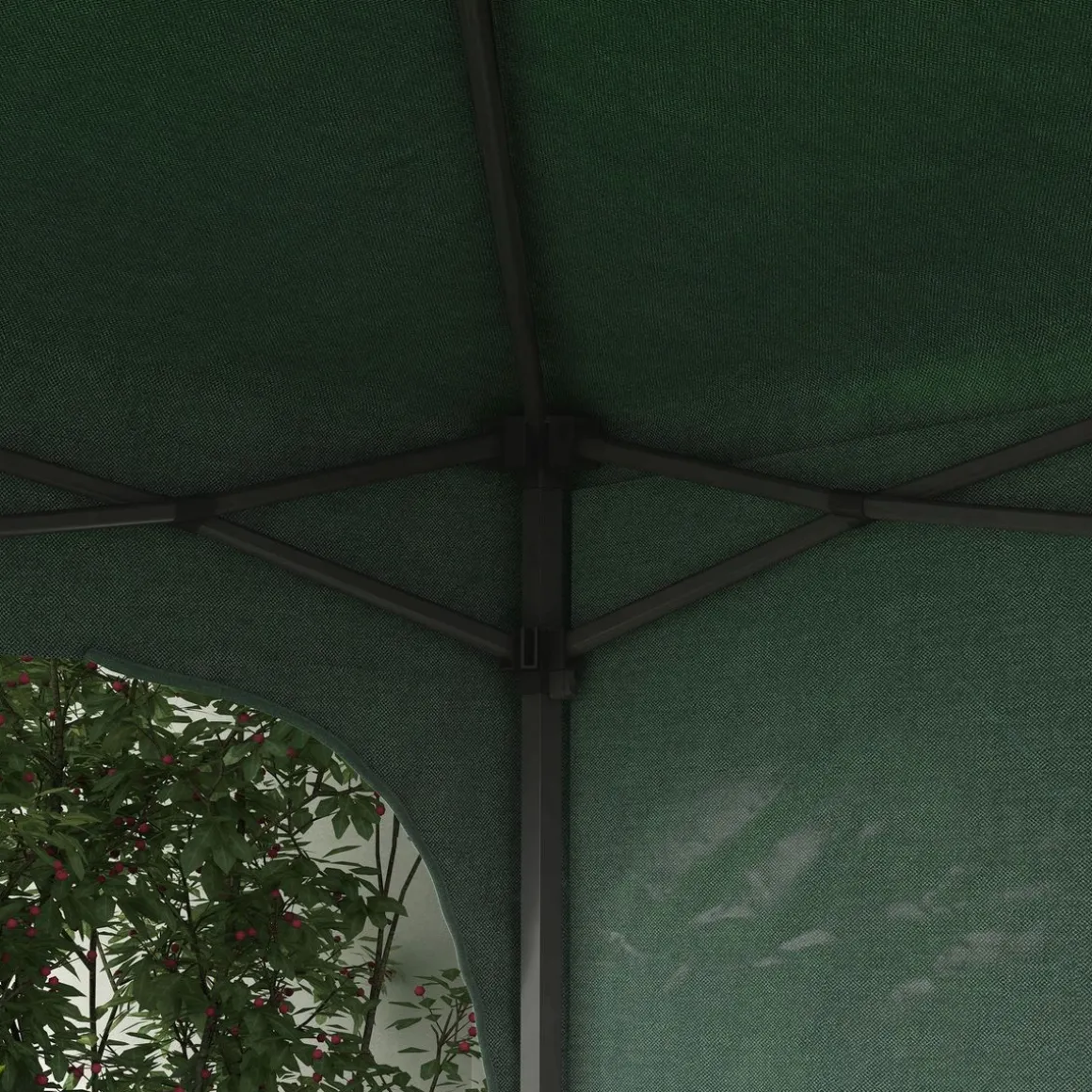 Carpa Tamy Outsunny plegable + altura ajustable + pared lateral verde 265x300x300 cm
