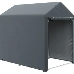 Carpa Victoria Outsunny puerta con cremallera gris 165x120x180 cm