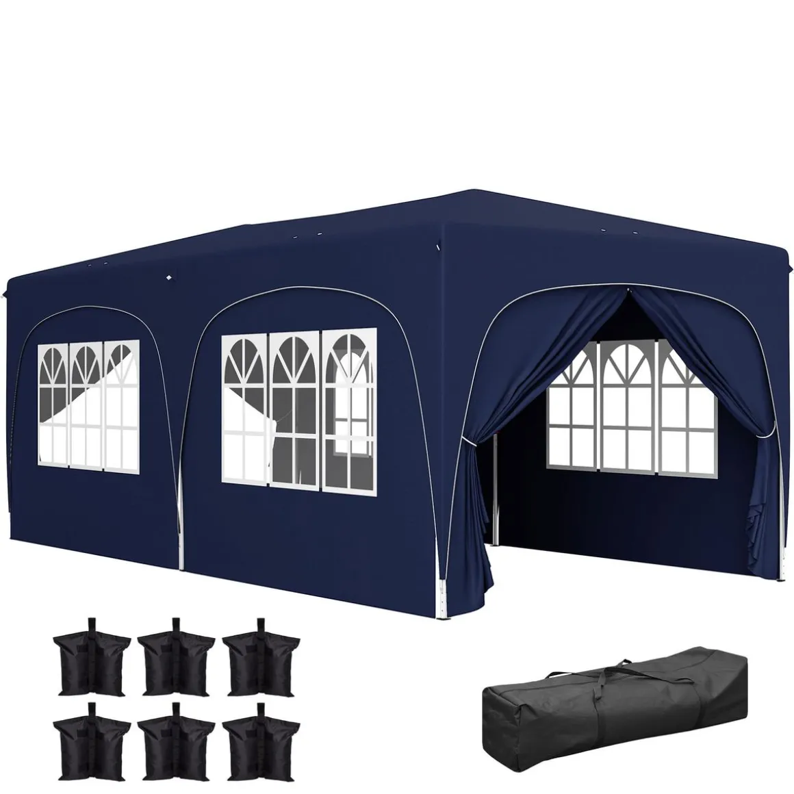 Carpa Vitta Outsunny altura ajustable + paneles laterales 270x597x300 cm