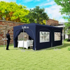 Carpa Vitta Outsunny altura ajustable + paneles laterales 270x597x300 cm