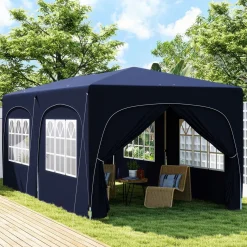 Carpa Vitta Outsunny altura ajustable + paneles laterales 270x597x300 cm