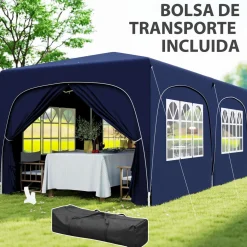 Carpa Vitta Outsunny altura ajustable + paneles laterales 270x597x300 cm