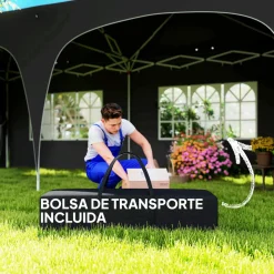 Carpa Vitta Outsunny altura ajustable + paneles laterales 270x597x300 cm