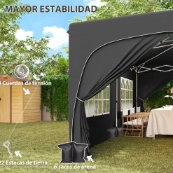 Carpa Vitta Outsunny altura ajustable + paneles laterales 270x597x300 cm