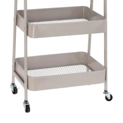 Carrito auxiliar 3 niveles con ruedas + asas 79,5x31,5x44 cm