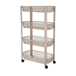 Carrito auxiliar 4 niveles con ruedas 78,8x26x46,5 cm