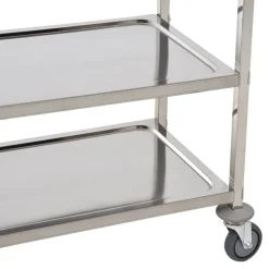 Carrito auxiliar Homcom 3 niveles con ruedas plata 90x85x45 cm