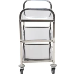 Carrito auxiliar Homcom 3 niveles con ruedas plata 90x85x45 cm