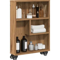 Carrito auxiliar Lombarda 3 compartimentos con ruedas 68x48x13 cm