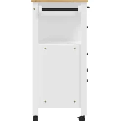 Carrito auxiliar Monza 4 cajones + armario madera de pino 90x84x40 cm