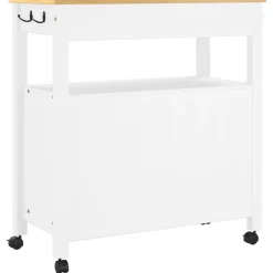 Carrito auxiliar Monza armario + cajón madera de pino 90x84x40 cm