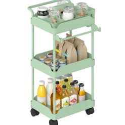 Carrito auxiliar Ritual Homcom con cestas extraíbles y 4 ruedas 76x42x42,5 cm