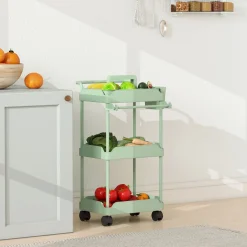 Carrito auxiliar Ritual Homcom con cestas extraíbles y 4 ruedas 76x42x42,5 cm