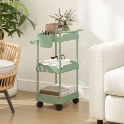 Carrito auxiliar Ritual Homcom con cestas extraíbles y 4 ruedas 76x42x42,5 cm