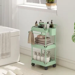 Carrito auxiliar Ritual Homcom con cestas extraíbles y 4 ruedas 76x42x42,5 cm