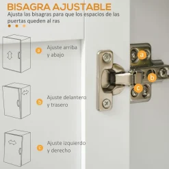 Carrito auxiliar Turia Homcom armario doble + cajón + barra lateral blanco 85x36x105 cm