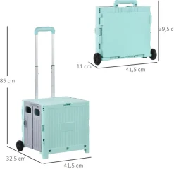 Carrito auxiliar Urkiola Homcom 32L con ruedas 85x41,5x32,5 cm