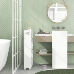Carrito auxiliar Velez Homcom 3 estantes blanco 80x45x15 cm