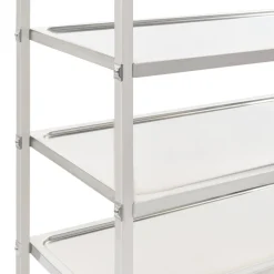 Carrito auxiliar Wine 5 niveles con ruedas acero inoxidable 147x107x55 cm
