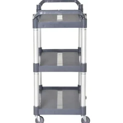 Carrito con ruedas Homcom 3 niveles gris 93x88x44 cm