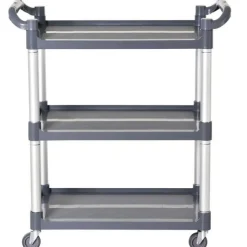 Carrito con ruedas Homcom 3 niveles gris 93x88x44 cm