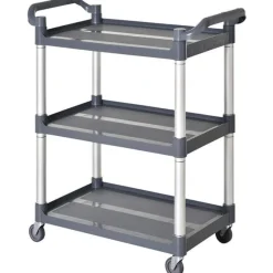 Carrito con ruedas Homcom 3 niveles gris 93x88x44 cm