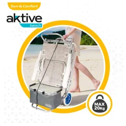 Carrito multiusos Aktive 2 en 1 azul/inox 100x47x52 cm