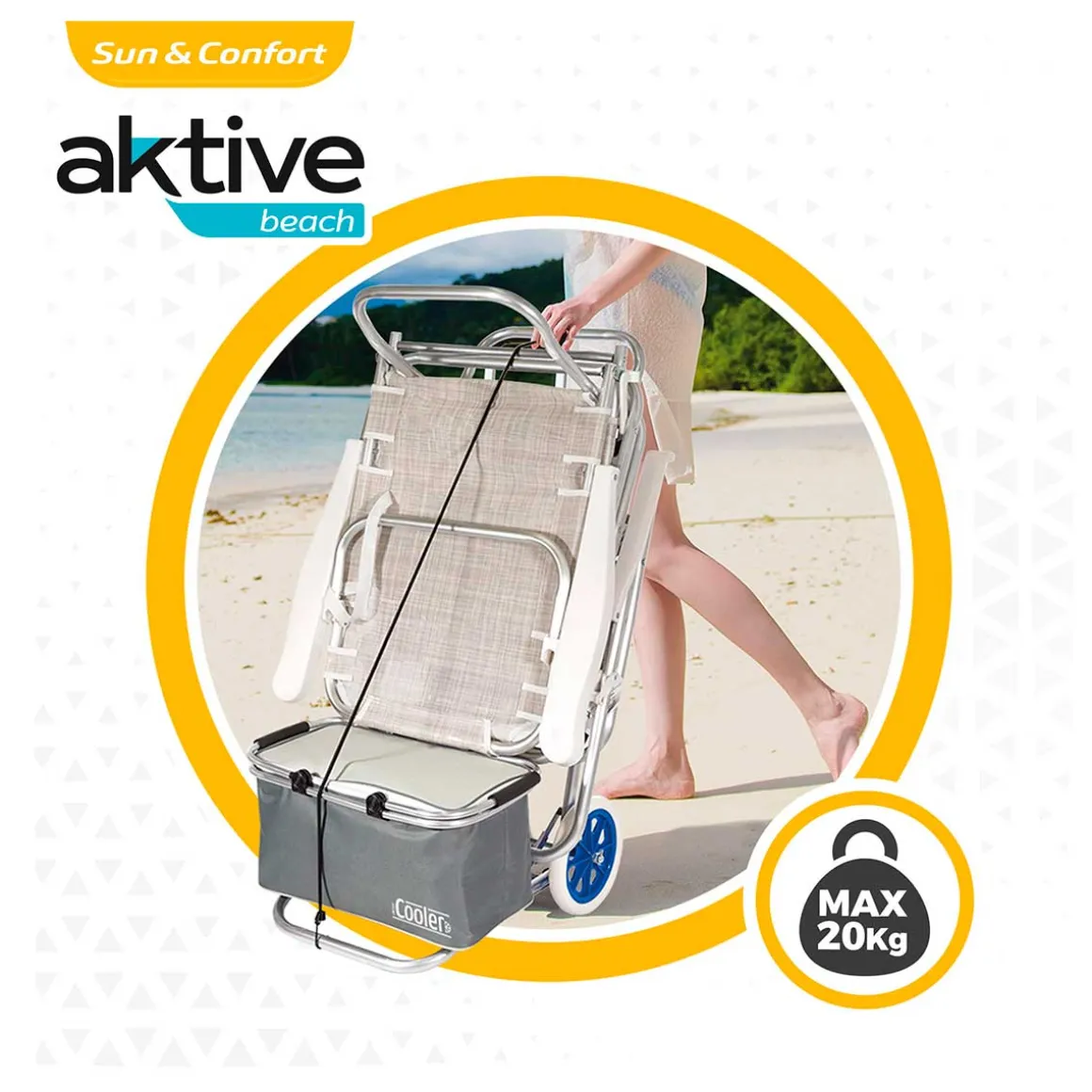Carrito multiusos Aktive 2 en 1 azul/inox 100x47x52 cm