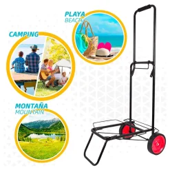 Carrito multiusos Aktive plegable 50kg negro/rojo 100x35x45 cm