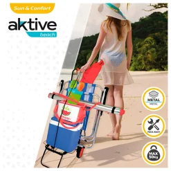 Carrito multiusos Aktive plegable 50kg negro/rojo 100x35x45 cm