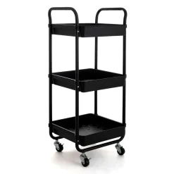 Carrito multiusos Garbo Quid 3 cestas negro 77x34,5x29,5 cm