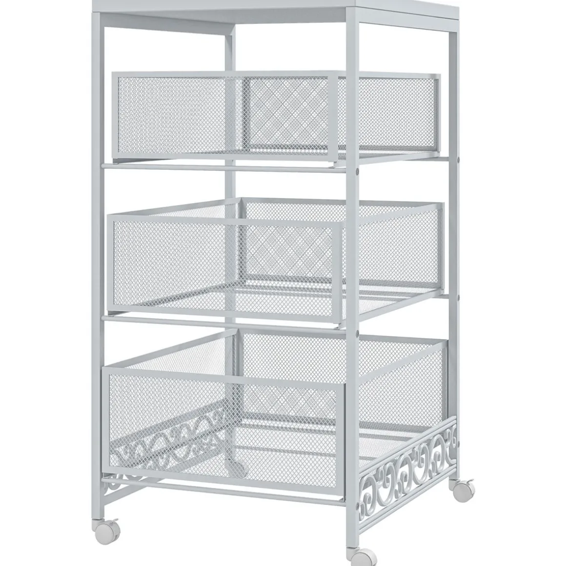 Carrito multiusos Vic Homcom 3 niveles con ruedas blanco 57,5x34x29,5 cm