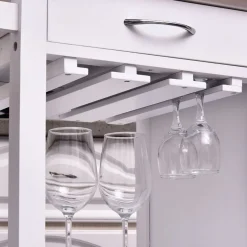 Carro auxiliar de cocina Homcom con ruedas giratorias blanco/natural 86x88,5x40 cm