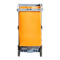 Carro de limpieza profesional Homcom 100L 3 bandejas gris/naranja 96,5x50,5x113 cm