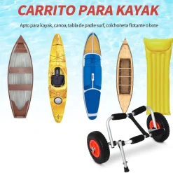 Carro de transporte para Kayaks Homcom 30x62x35 cm