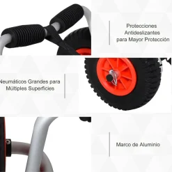 Carro de transporte para Kayaks Homcom 30x62x35 cm