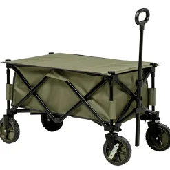 Carro multifuncional Bob Outsunny 100kg mango plegable + bolsillos verde 93x108x55 cm