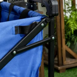 Carro multifuncional Mike Outsunny 68kg plegable + toldo azul 98x117x55 cm