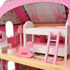 Casa de muñecas Imagine Kids 3 pisos madera rosa 90x60x30 cm