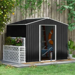 Caseta de jardín Garden Outsunny puertas correderas + ventilación 190x236x174 cm