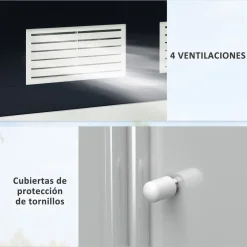 Caseta de jardín Ontario Outsunny puertas correderas gris oscuro 185x213x130 cm