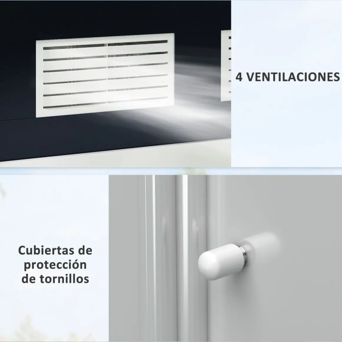 Caseta de jardín Ontario Outsunny puertas correderas gris oscuro 185x213x130 cm