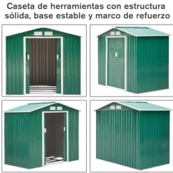 Caseta de jardín para almacenamiento y herramientas