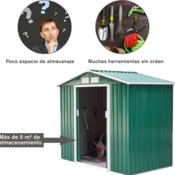Caseta de jardín para almacenamiento y herramientas