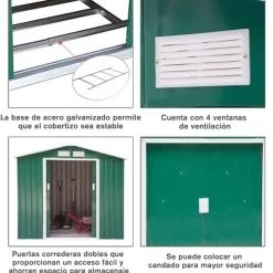Caseta de jardín para almacenamiento y herramientas