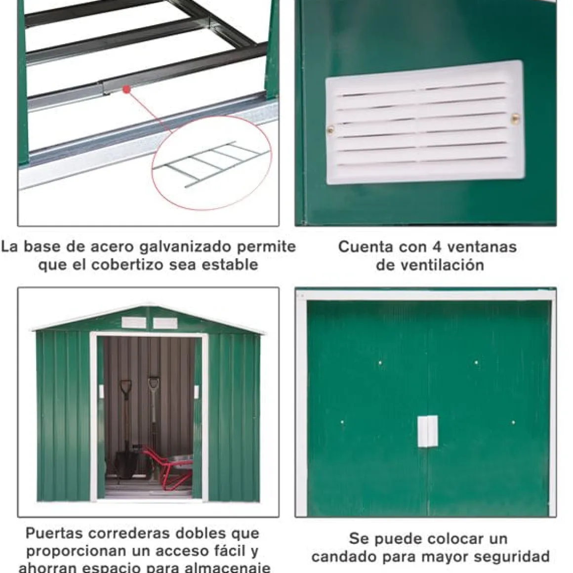 Caseta de jardín para almacenamiento y herramientas