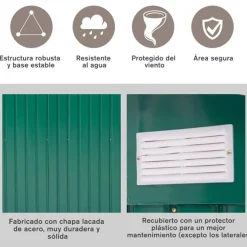 Caseta de jardín para almacenamiento y herramientas