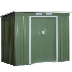 Caseta de jardín Portland puertas correderas verde 159-172x213x130 cm